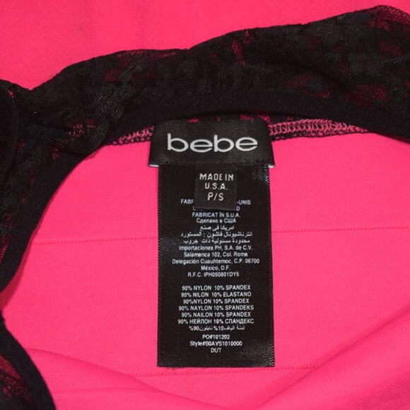 Bebe Pink & black stretchy mini dress size small - Picture 5 of 5